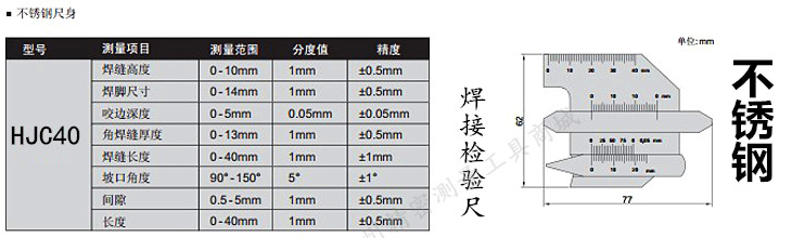 焊接檢驗尺HJC40 HJC60 焊腳尺 焊縫檢測尺 焊縫規 角焊縫尺 HJC60 使用操作(焊接檢驗尺HJC40 HJC60 焊腳尺 焊縫檢測尺 焊縫規 角焊縫尺 HJC60 功能特點)(圖1) 焊接檢驗尺HJC40 HJC60 焊腳尺 焊縫檢測尺 焊縫規 角焊縫尺 HJC60 使用操作(焊接檢驗尺HJC40 HJC60 焊腳尺 焊縫檢測尺 焊縫規 角焊縫尺 HJC60 功能特點)(圖1)